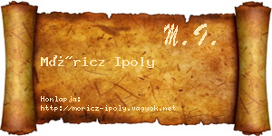 Móricz Ipoly névjegykártya